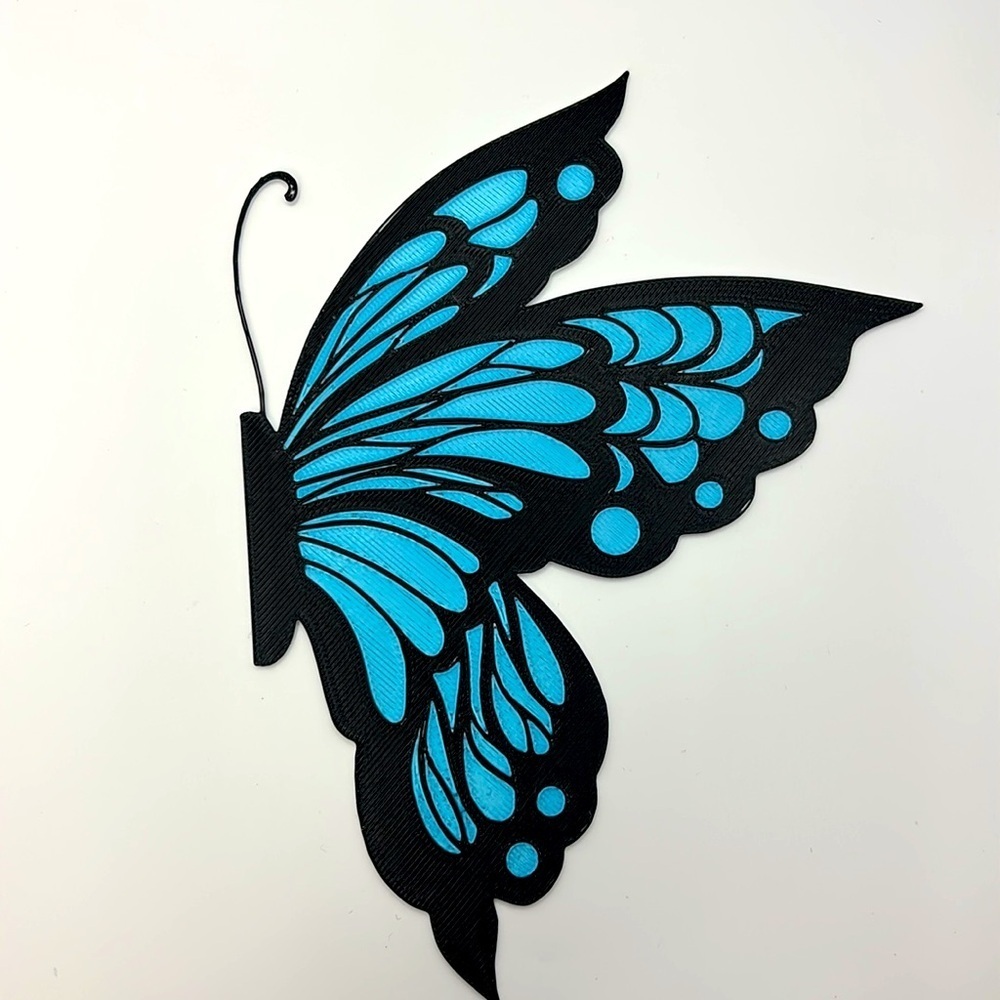 Blue and Black Butterfly Bookmark 3D Printed Butterfly - Handmade - Picture 3 of 4